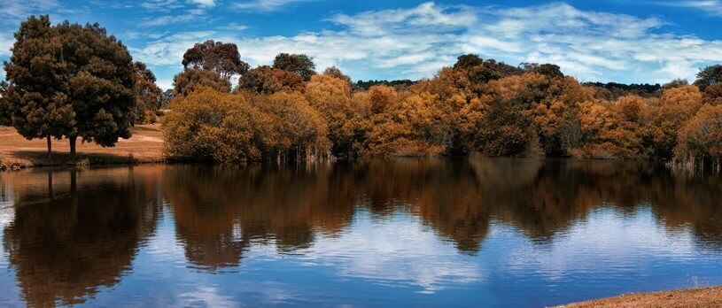 www.aupritours.com Daylesford lake in Victoria Australia panoramic view